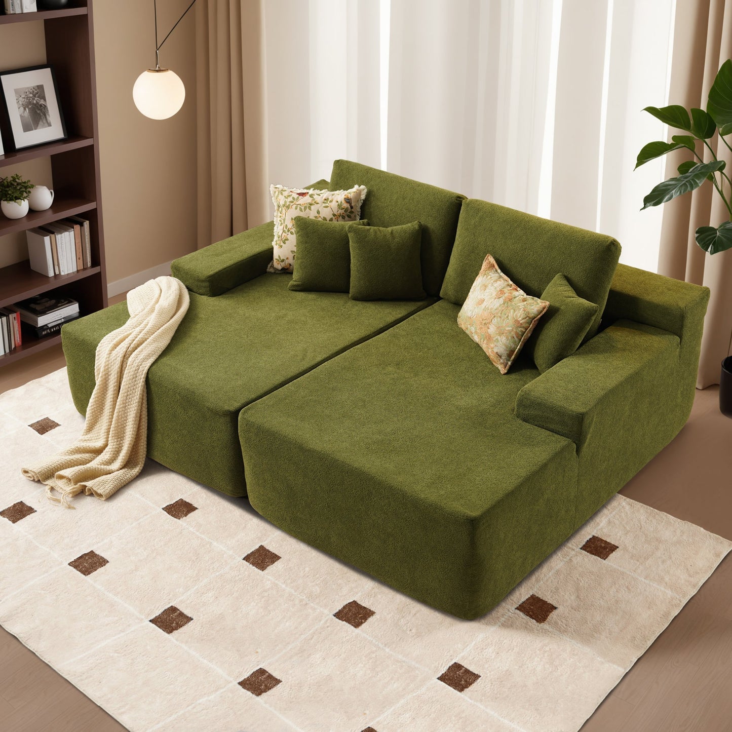 81" Boneless Sofa, Sleeper Couch, No Assembly Required