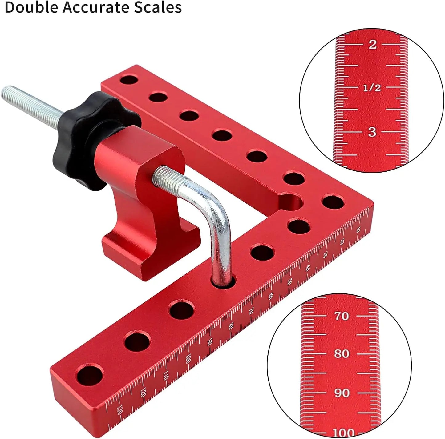 4 Pack 5.5" Aluminum Alloy 90 Degree Right Angle Corner Clamps, Woodworking Positioning Squares for Cabinets, Drawers & Picture Frames