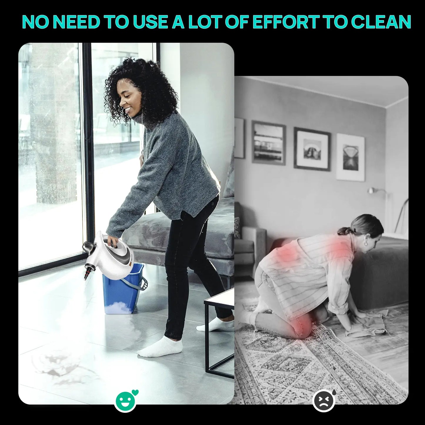 Powerful Handheld Steam Cleaner 12-Piece Set, Chemical-Free Multi-Surface Steamer for Kitchen, Appliances & Car Cleaning