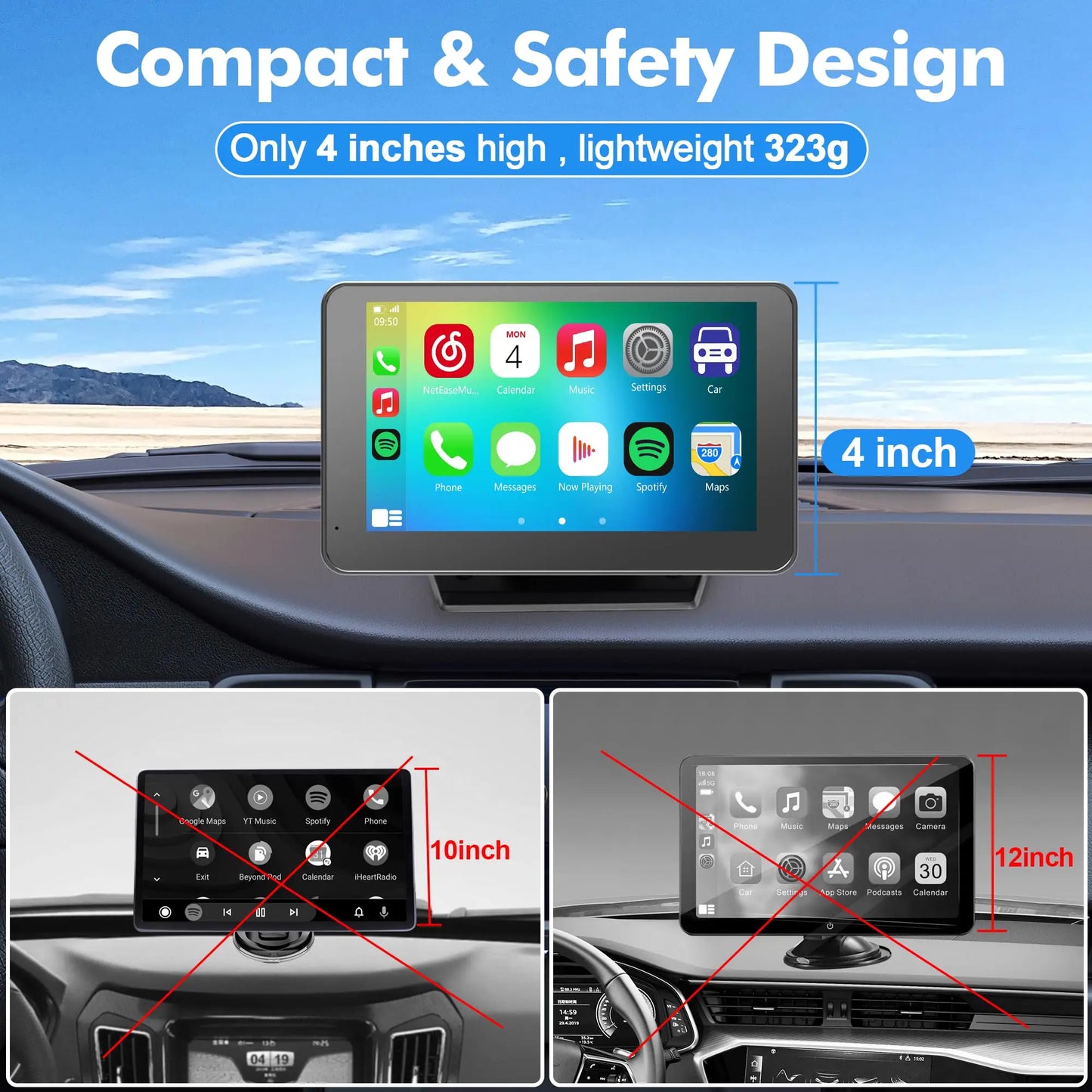 Upgraded Portable Wireless CarPlay Screen Adapter, Compatible with iPhone & Android Auto, Smooth In-Car Multimedia Entertainment System