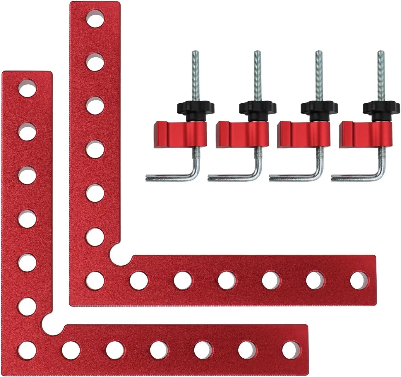 4 Pack 5.5" Aluminum Alloy 90 Degree Right Angle Corner Clamps, Woodworking Positioning Squares for Cabinets, Drawers & Picture Frames