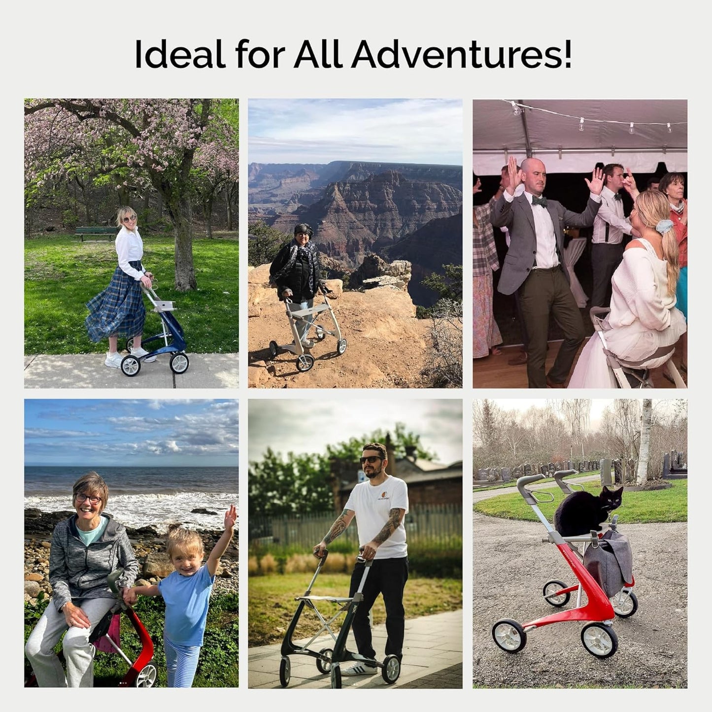 10.6 lbs Carbon Ultralight Rollator Walker for Adults, Foldable 4-Wheel Rolling Walker with Seat