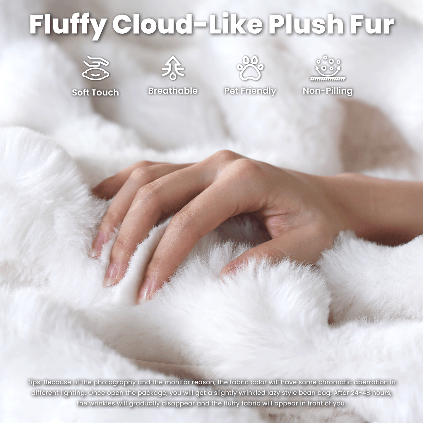Luxurious Fluffy Faux Fur Bean Bag Couch