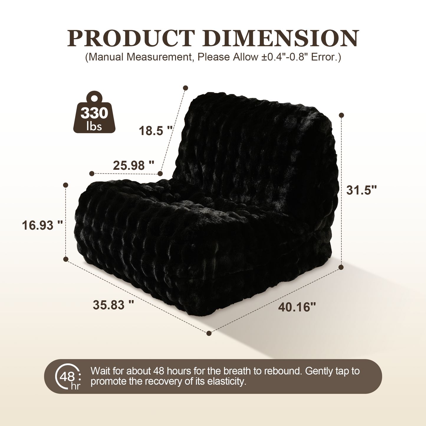 Luxurious Fluffy Faux Fur Bean Bag Couch