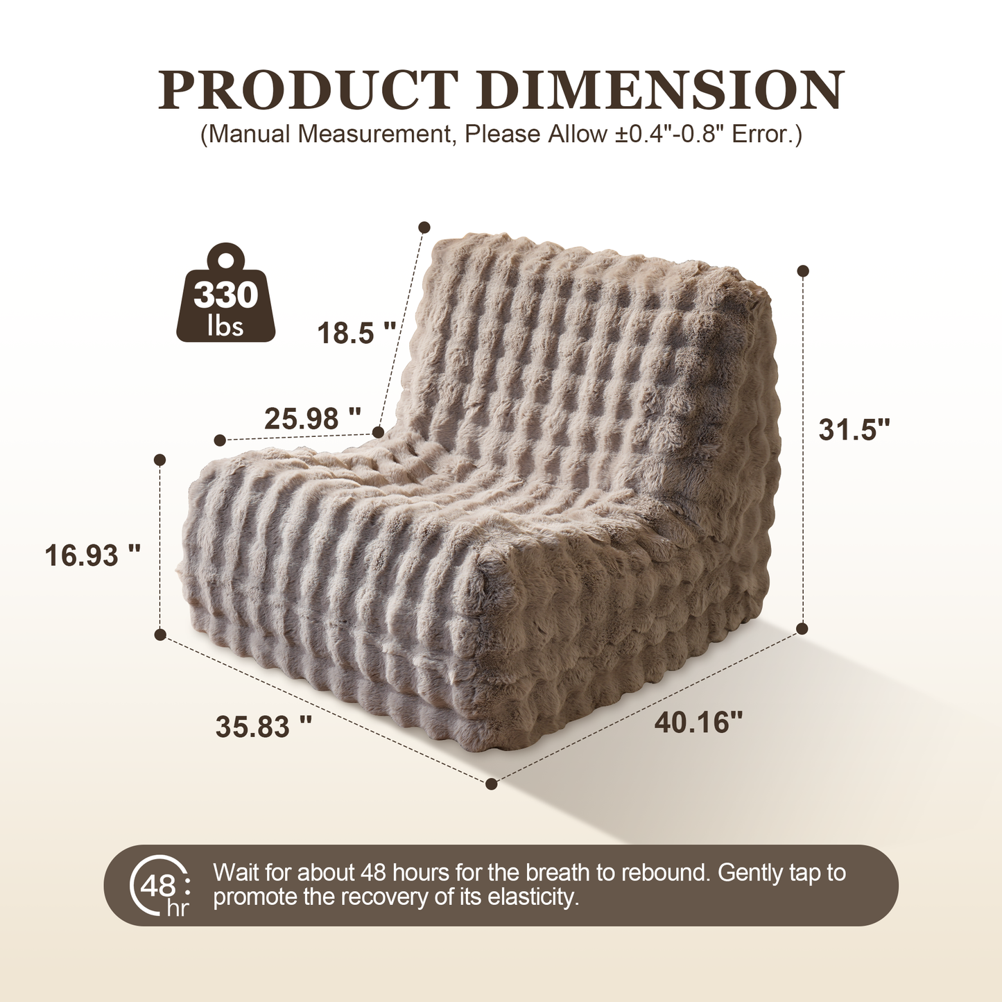 Luxurious Fluffy Faux Fur Bean Bag Couch