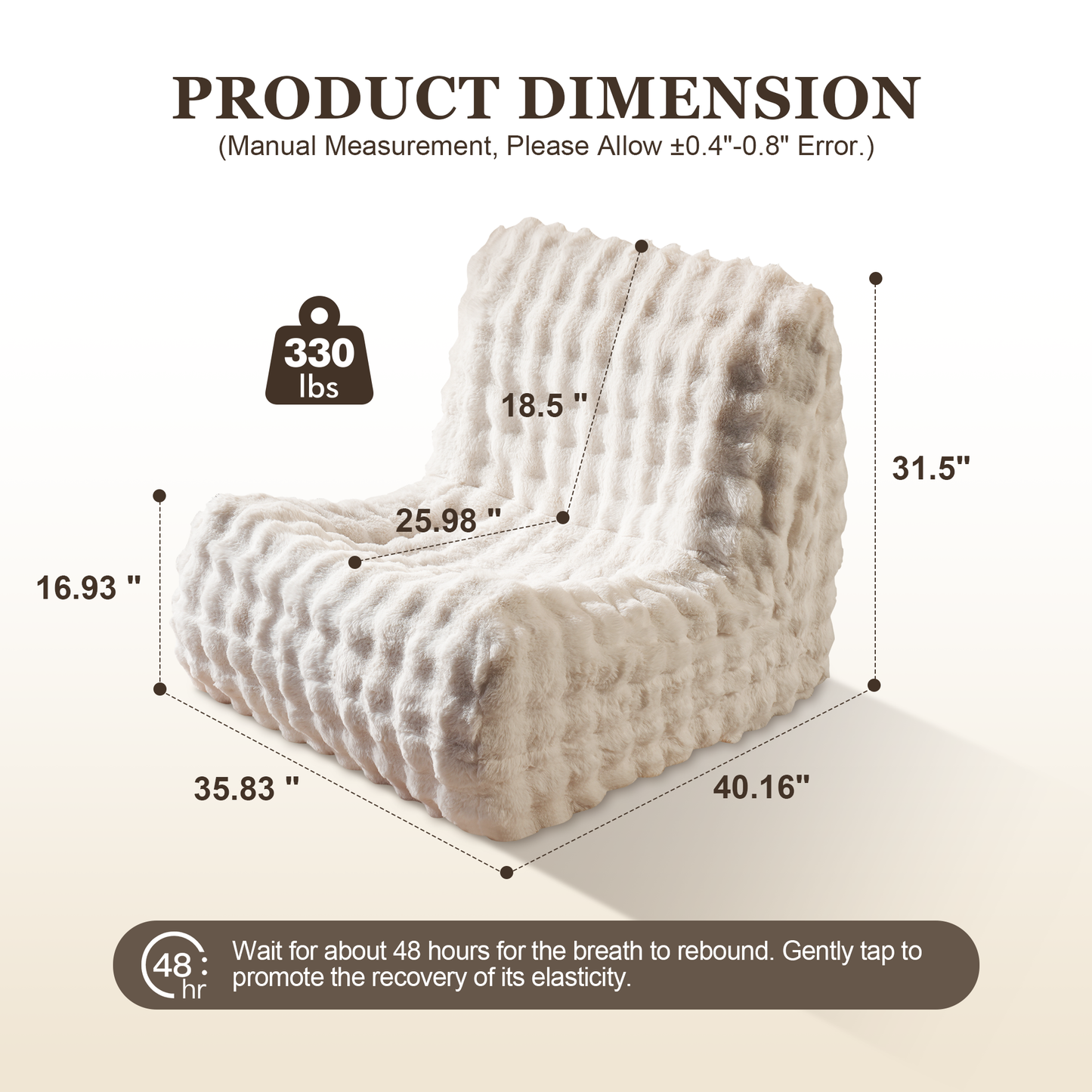 Luxurious Fluffy Faux Fur Bean Bag Couch