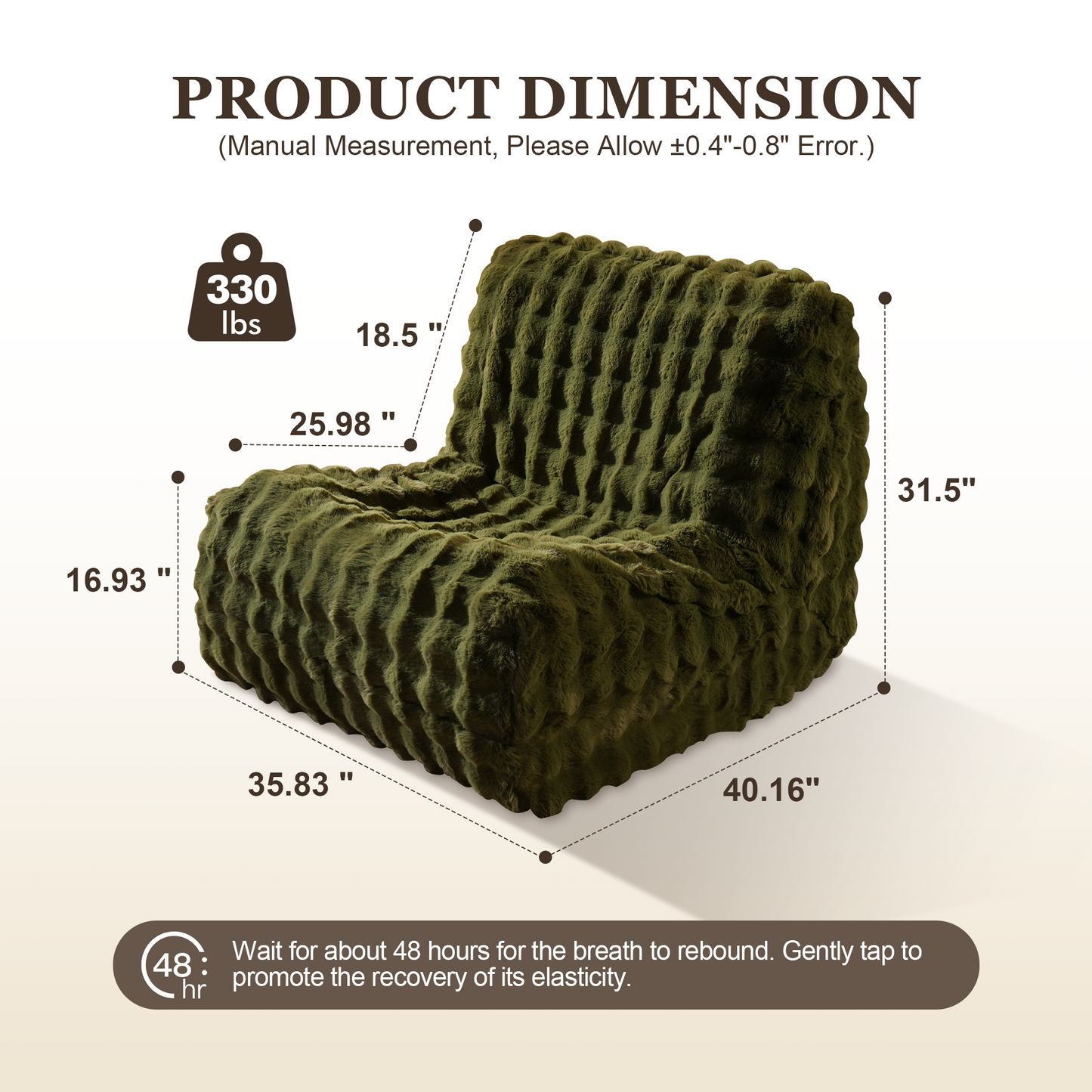 Luxurious Fluffy Faux Fur Bean Bag Couch