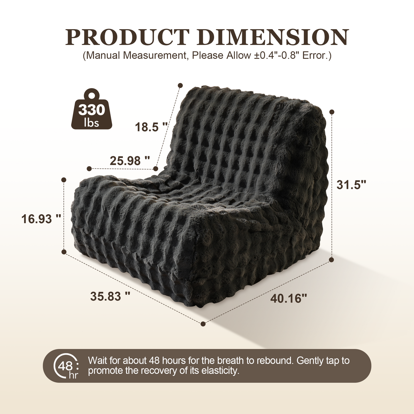Luxurious Fluffy Faux Fur Bean Bag Couch