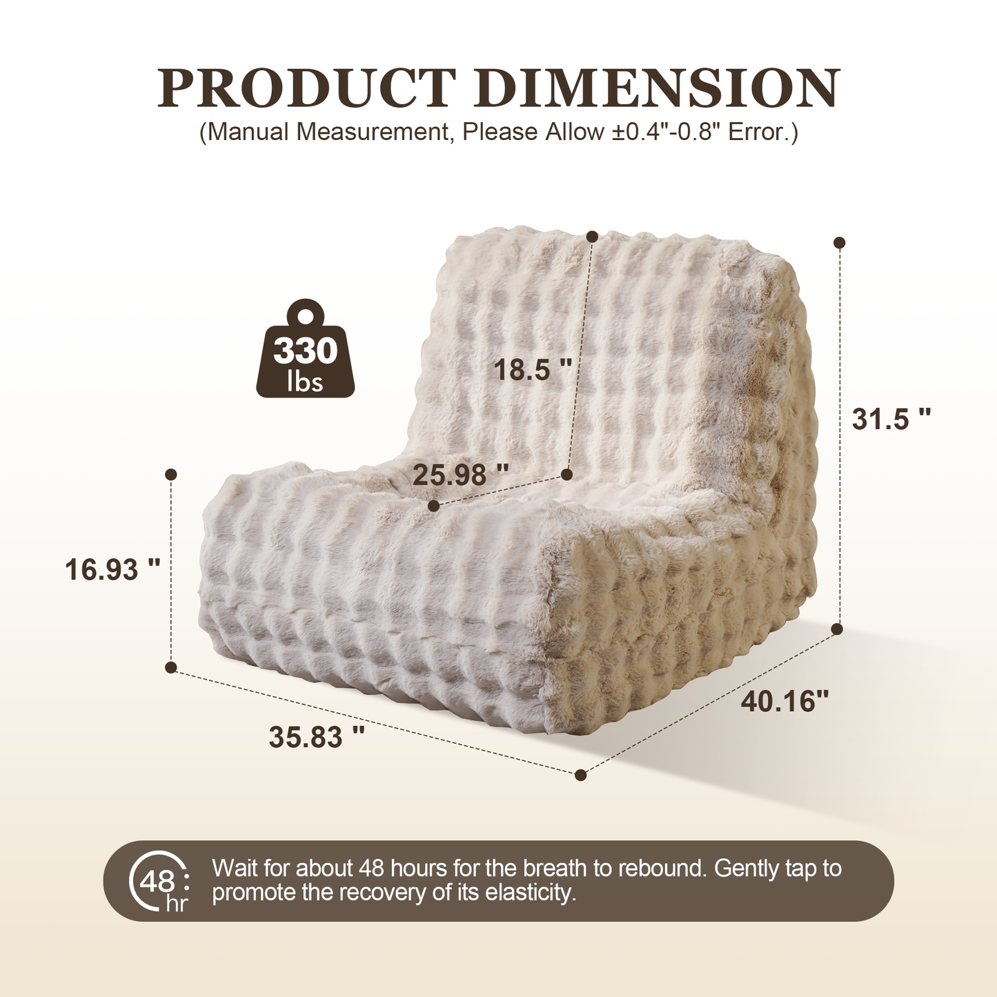 Luxurious Fluffy Faux Fur Bean Bag Couch