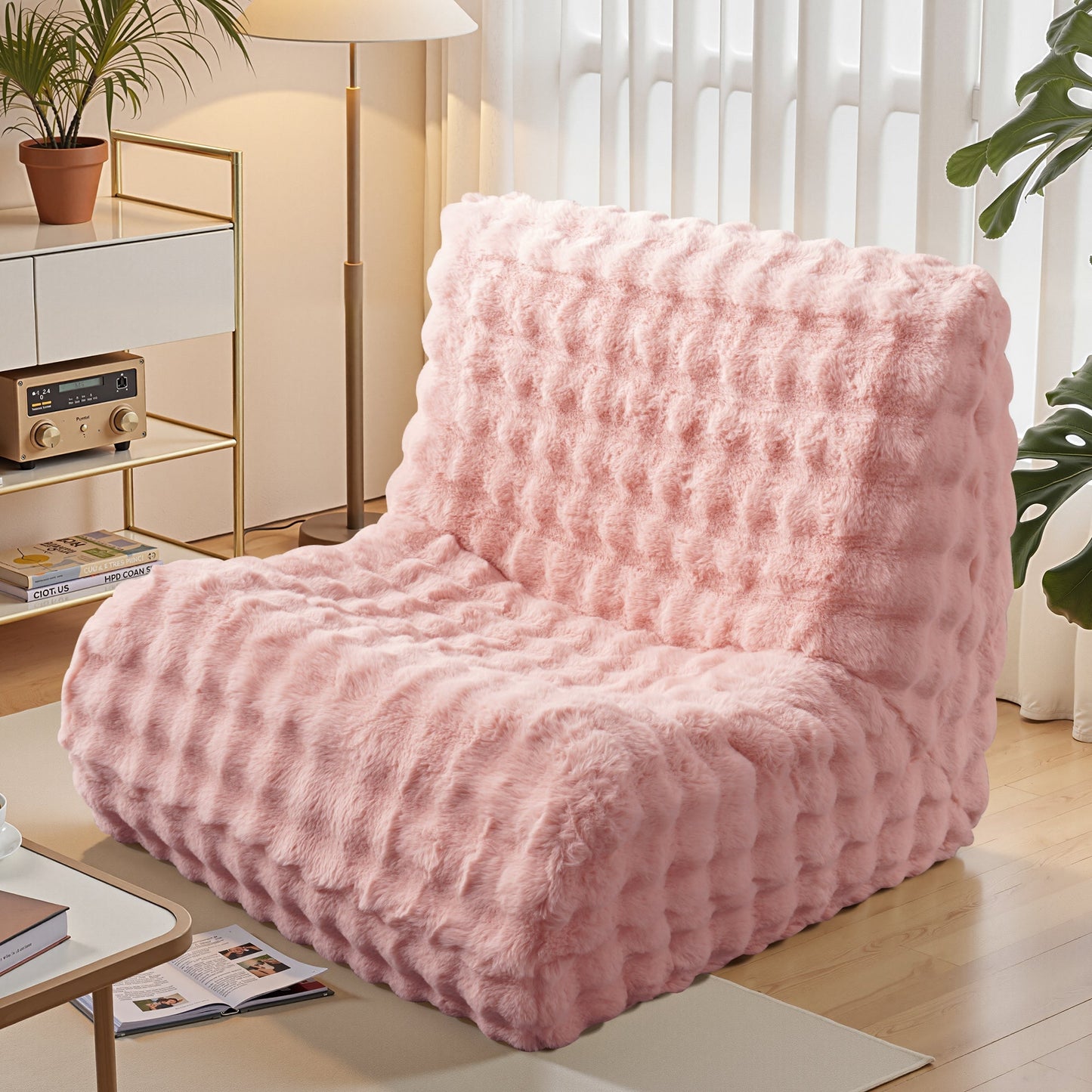 Luxurious Fluffy Faux Fur Bean Bag Couch