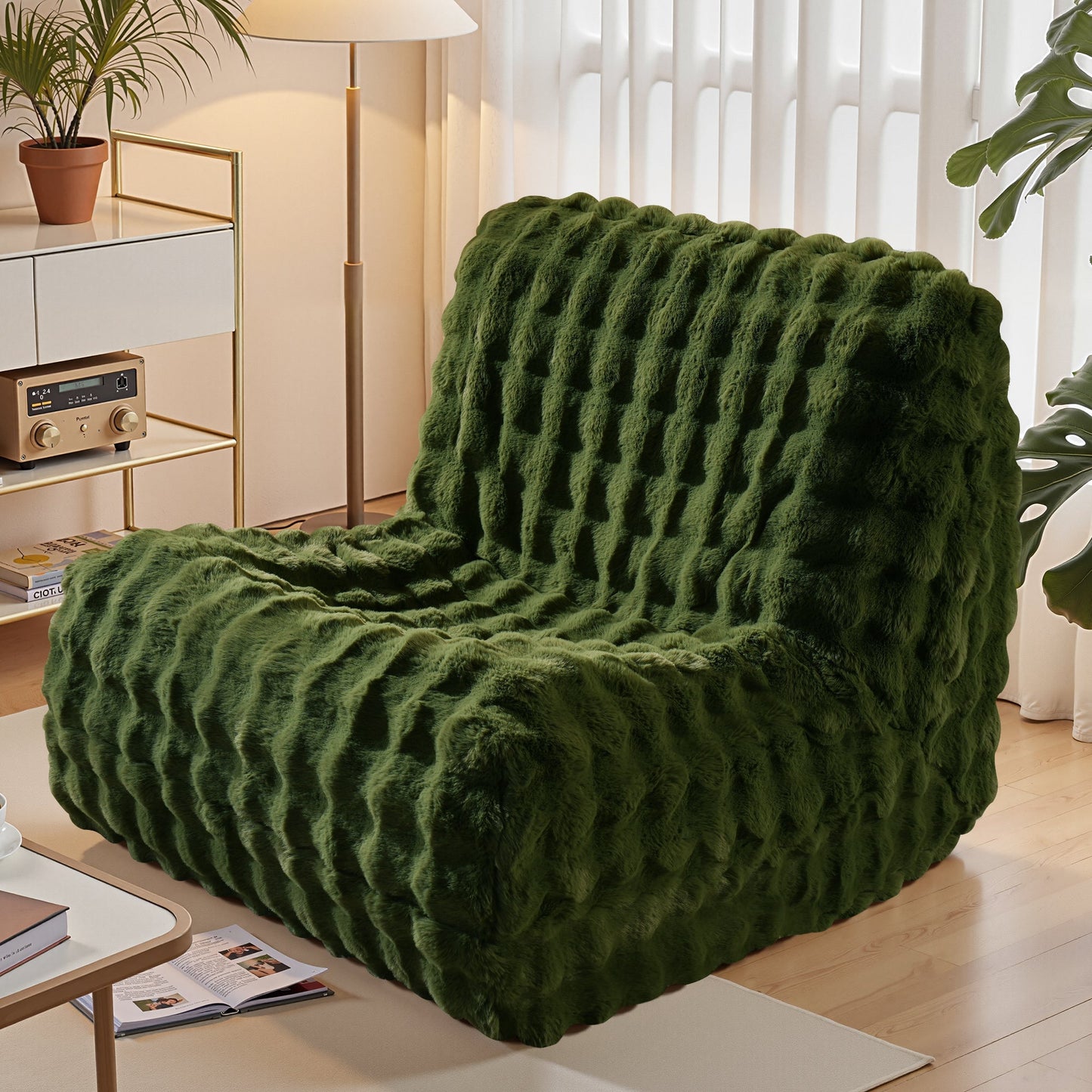 Luxurious Fluffy Faux Fur Bean Bag Couch