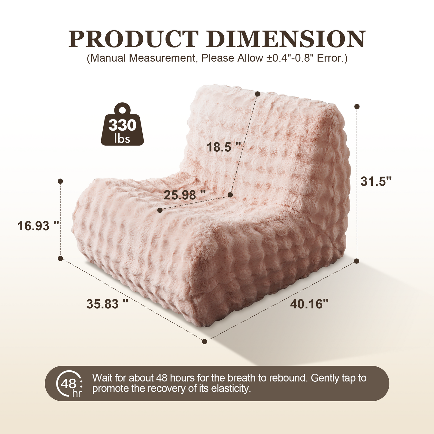 Luxurious Fluffy Faux Fur Bean Bag Couch