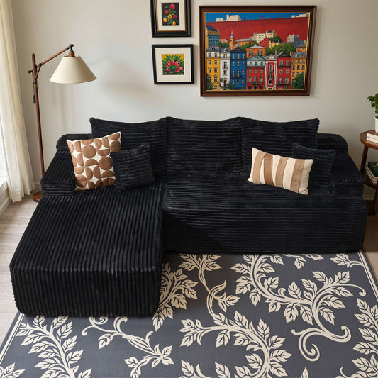 96" Cloud Sectional Couch with L-Shape Chaise,Modern Modular Sofa with Deep Seat, No Assembly Required