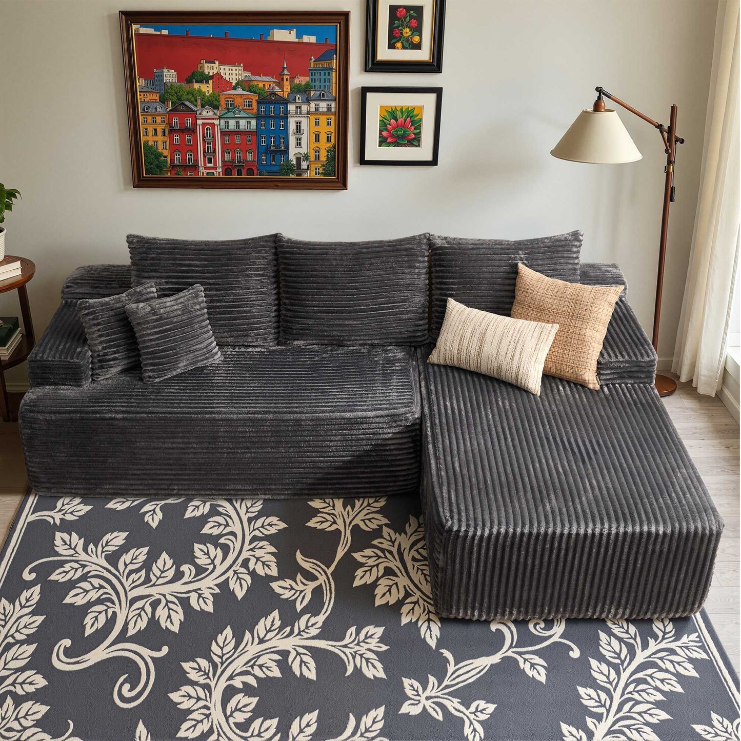 96" Cloud Sectional Couch with L-Shape Chaise,Modern Modular Sofa with Deep Seat, No Assembly Required