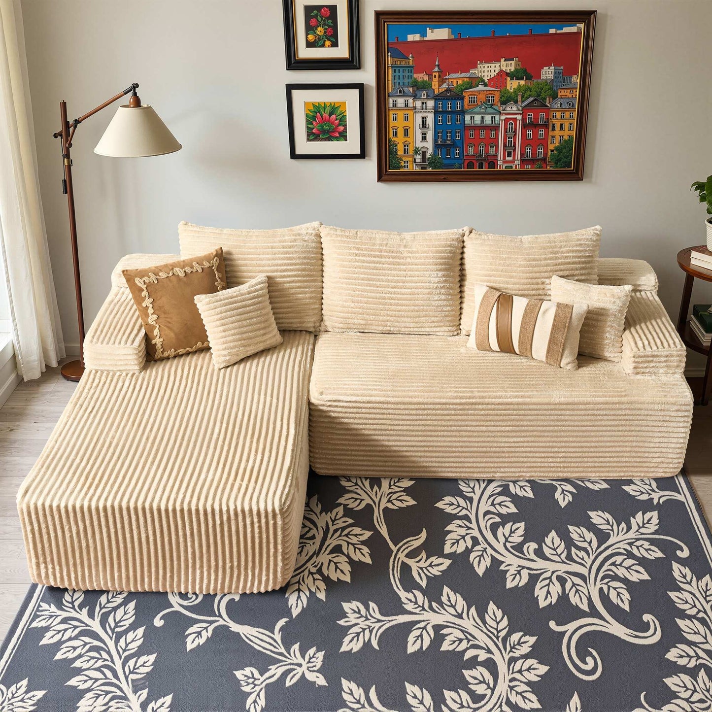 96" Cloud Sectional Couch with L-Shape Chaise,Modern Modular Sofa with Deep Seat, No Assembly Required