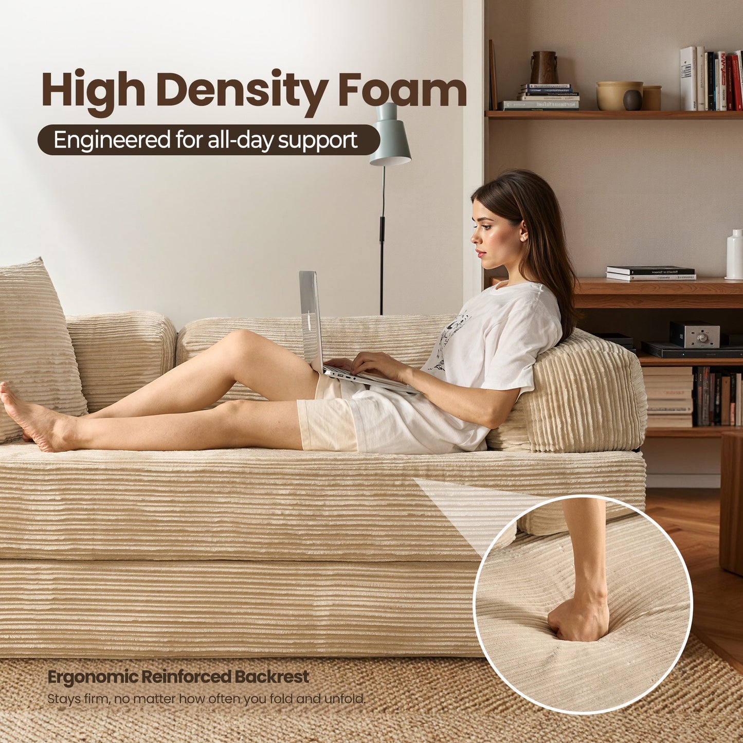 80" Convertible Modular Sofa Bed