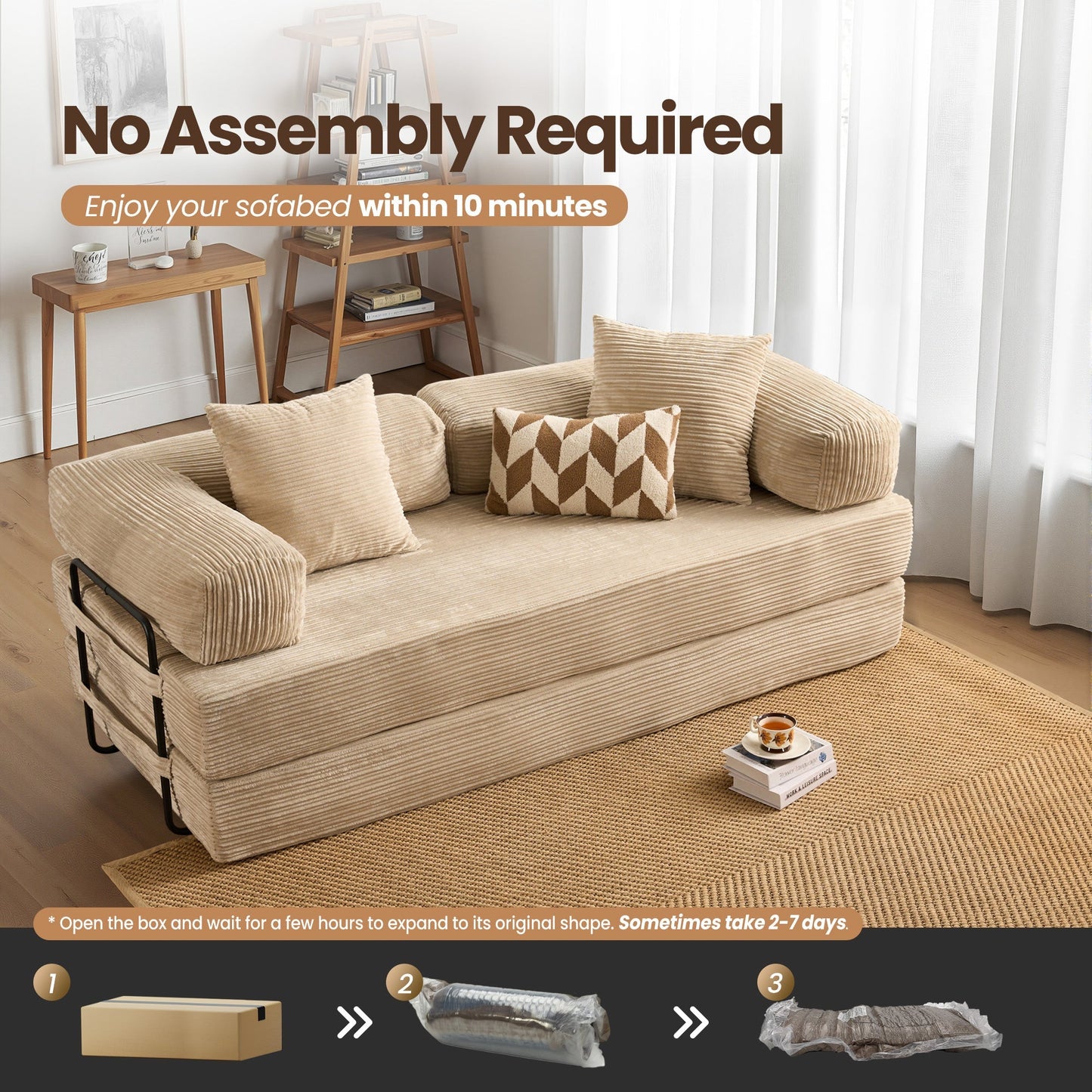 80" Convertible Modular Sofa Bed