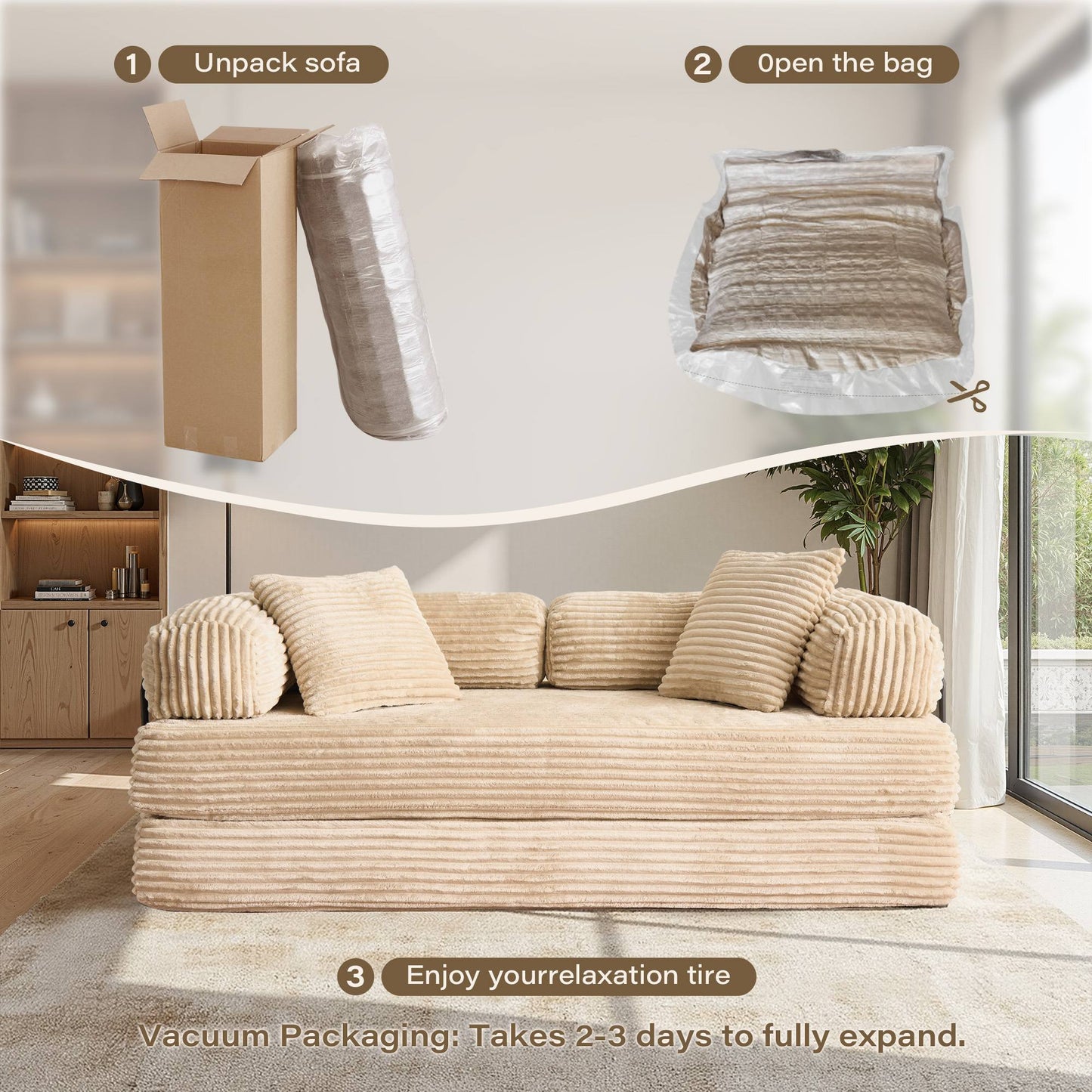 80" Convertible Modular Sofa Bed