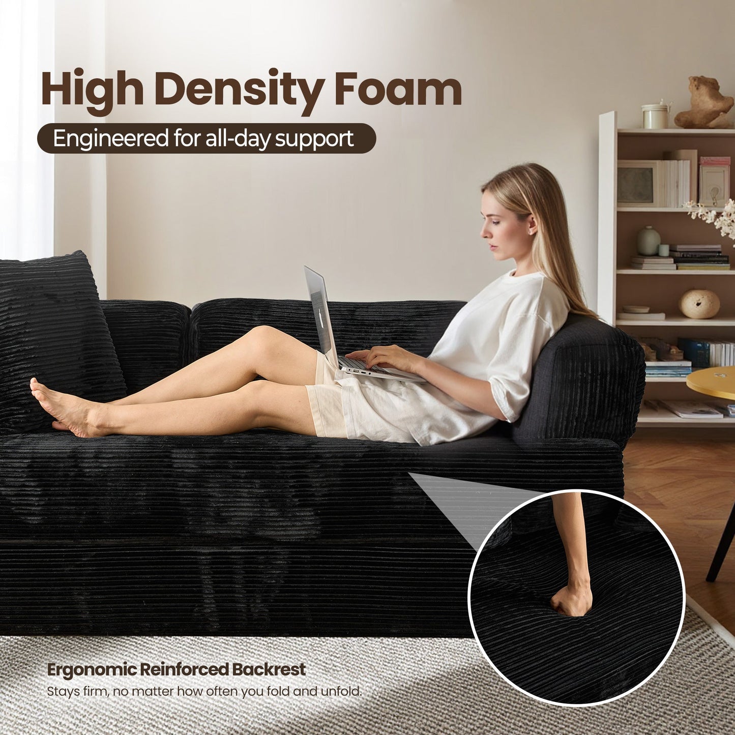 80" Convertible Modular Sofa Bed