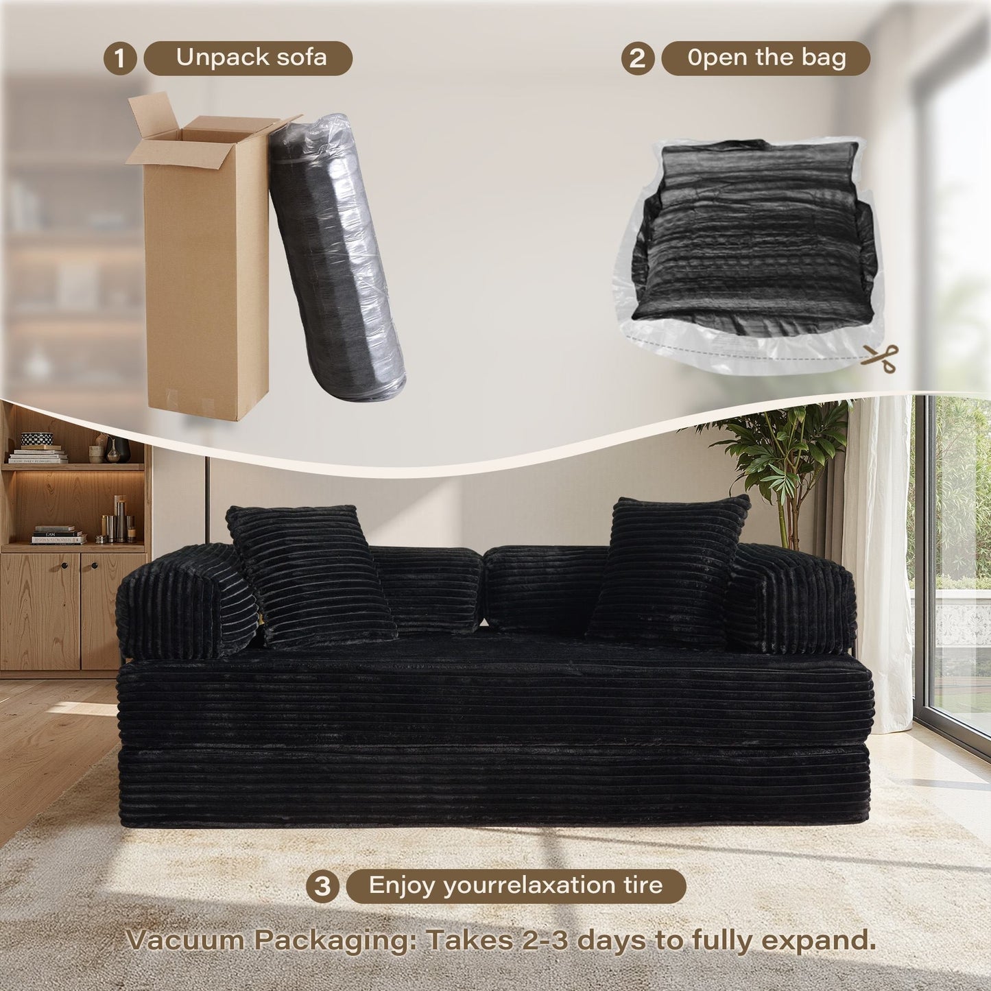 80" Convertible Modular Sofa Bed