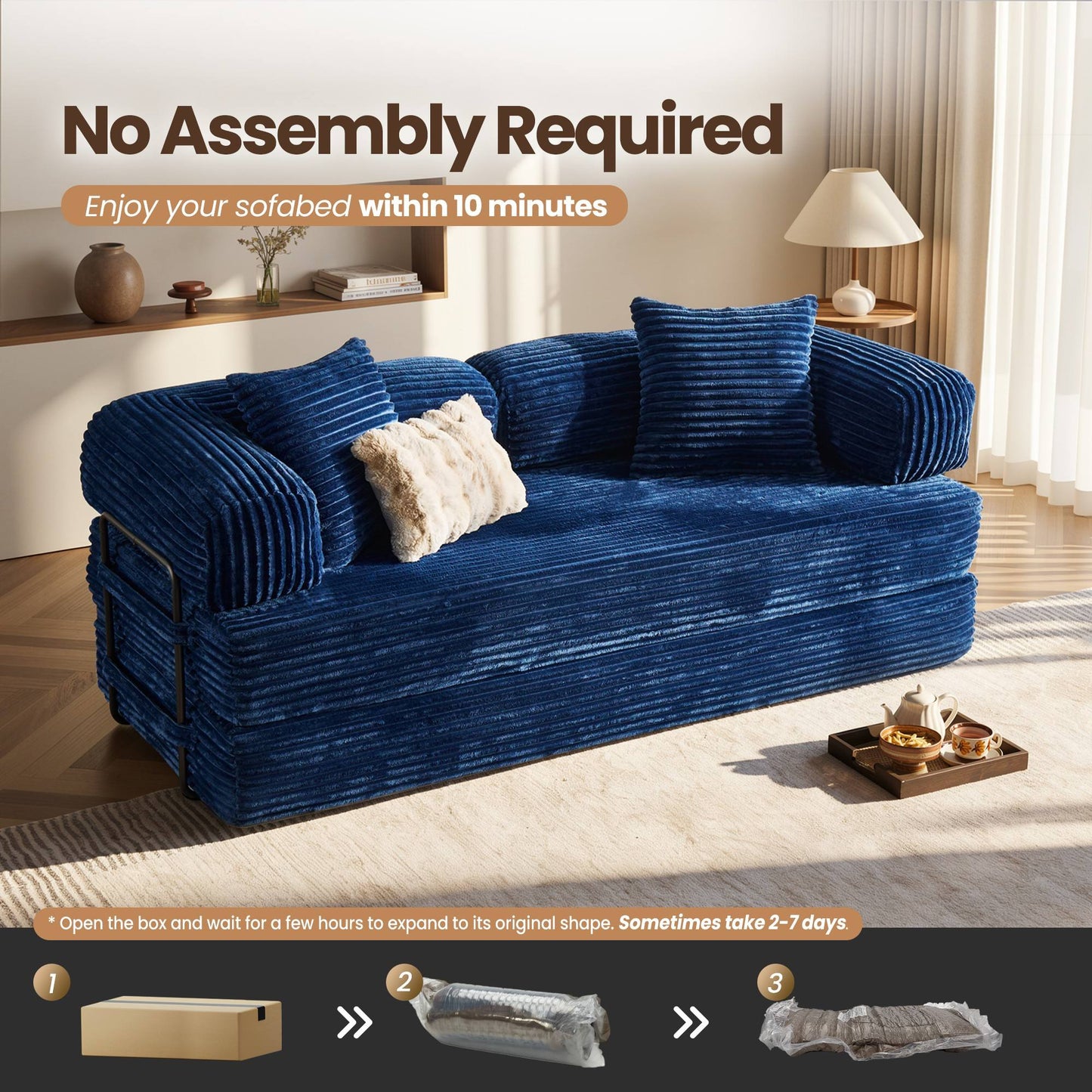 80" Convertible Modular Sofa Bed