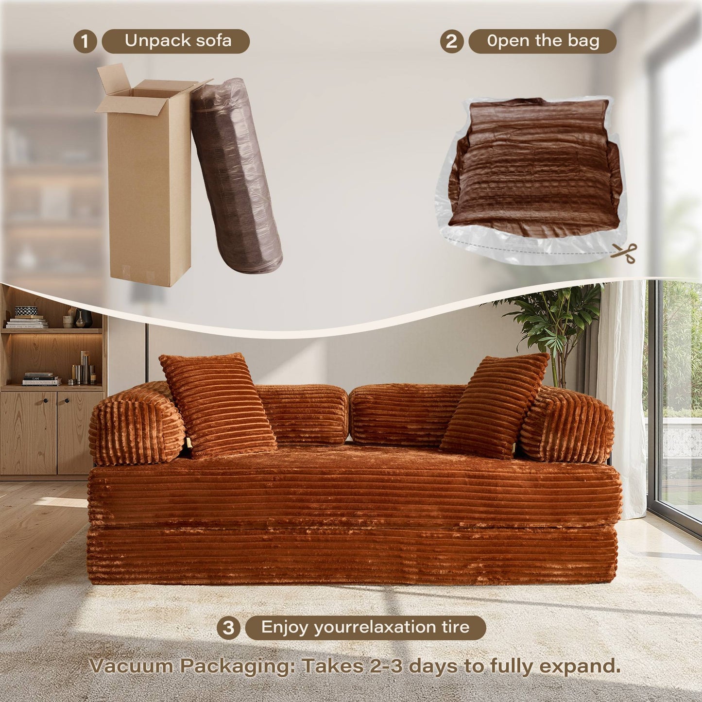 80" Convertible Modular Sofa Bed