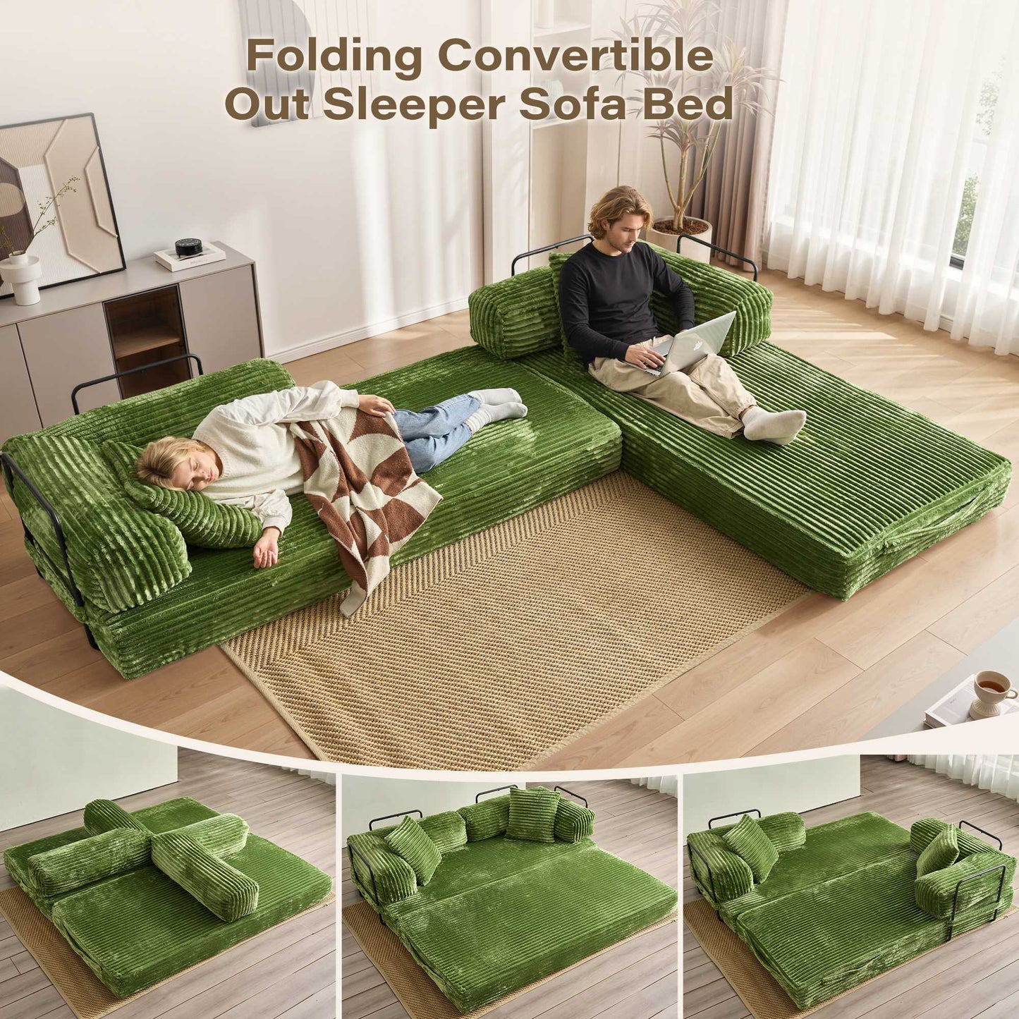 80" Convertible Modular Sofa Bed