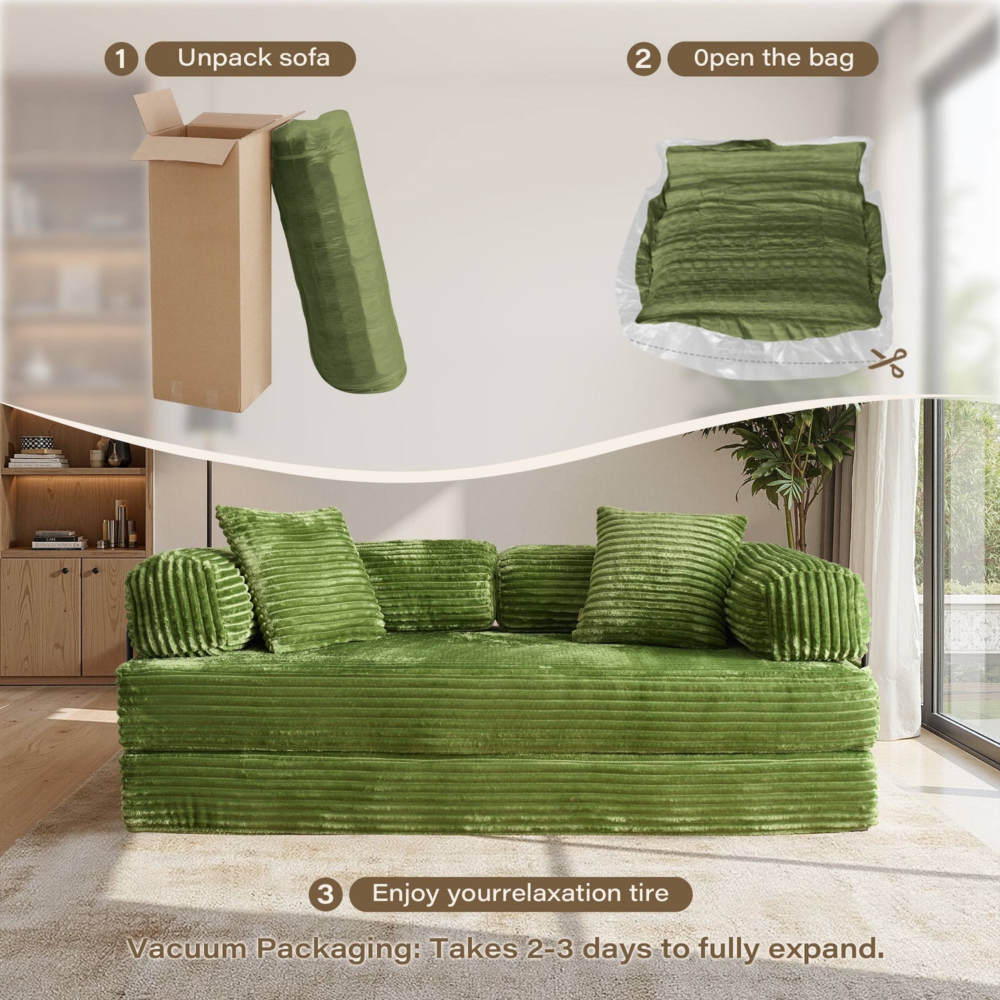 80" Convertible Modular Sofa Bed