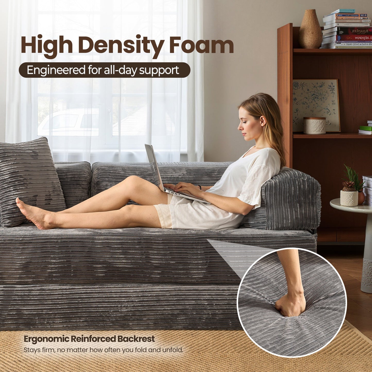 80" Convertible Modular Sofa Bed