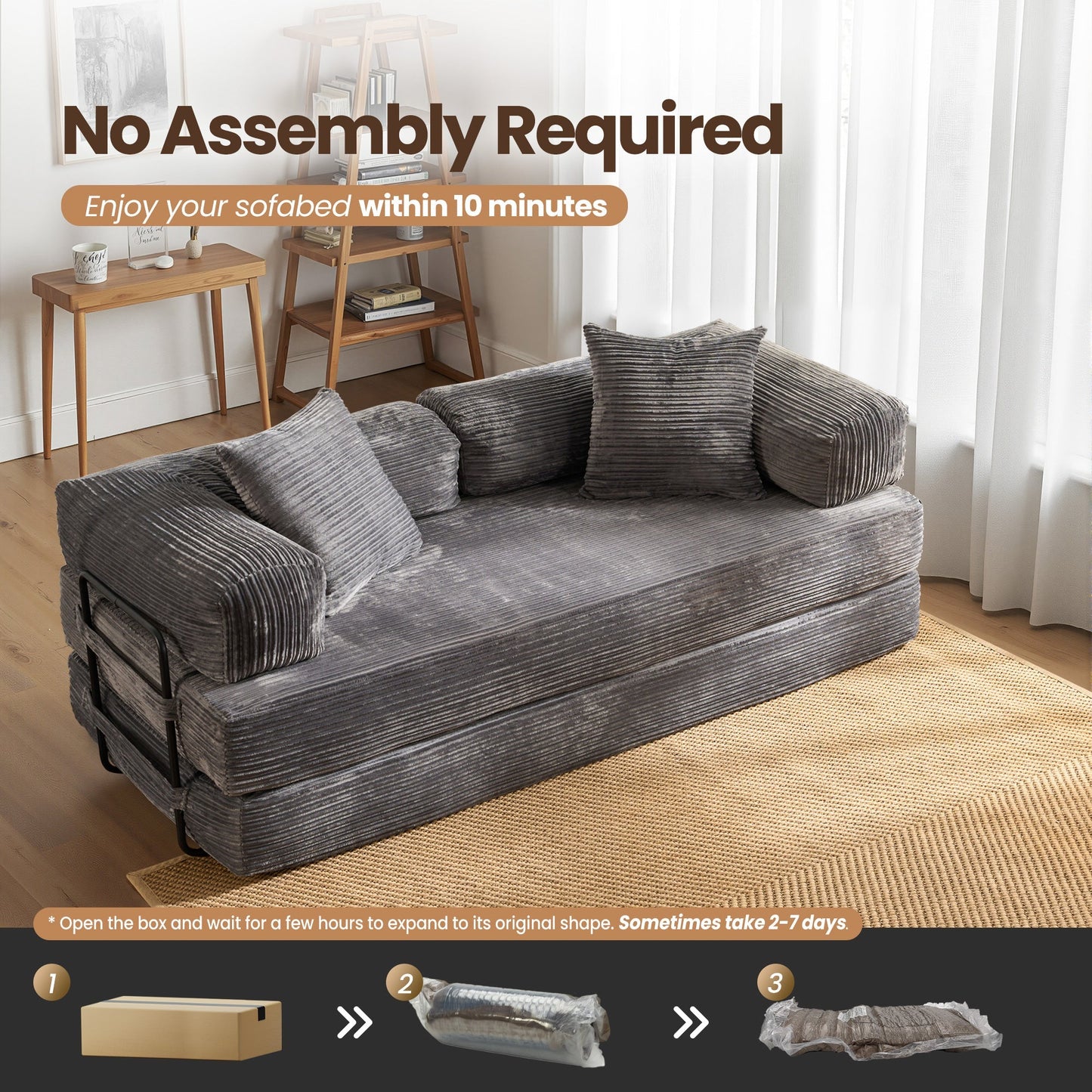 80" Convertible Modular Sofa Bed