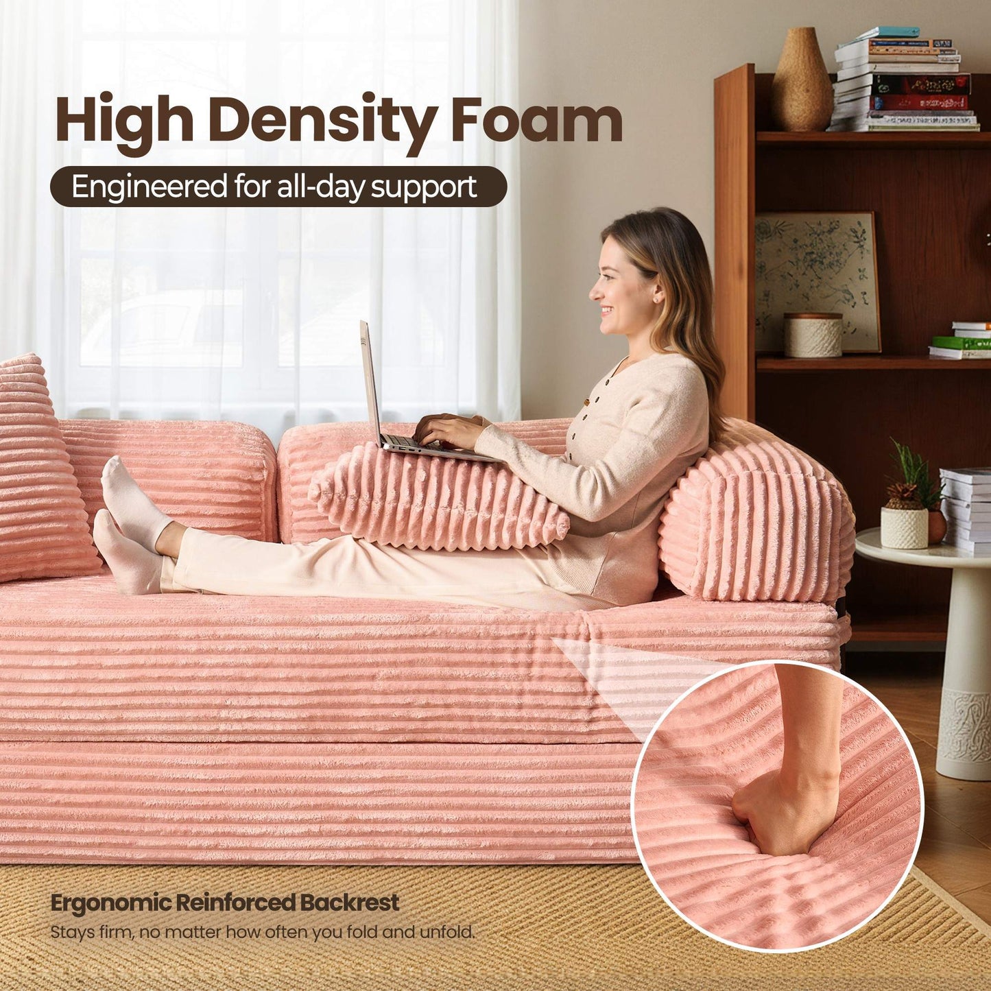 80" Convertible Modular Sofa Bed