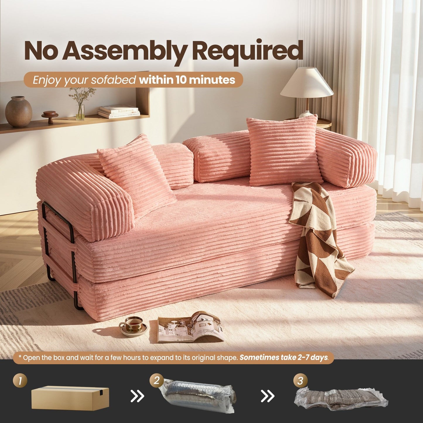 80" Convertible Modular Sofa Bed