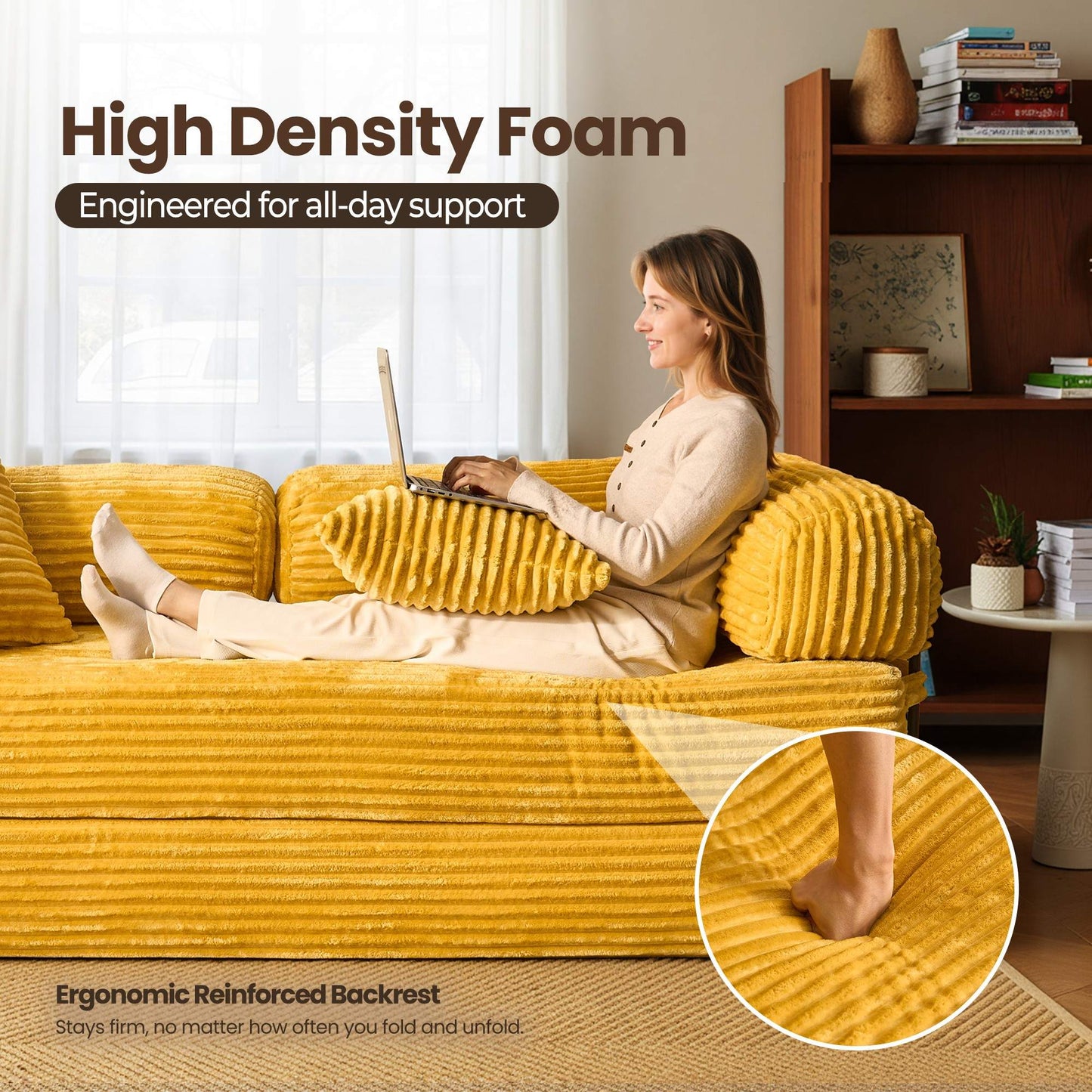 80" Convertible Modular Sofa Bed