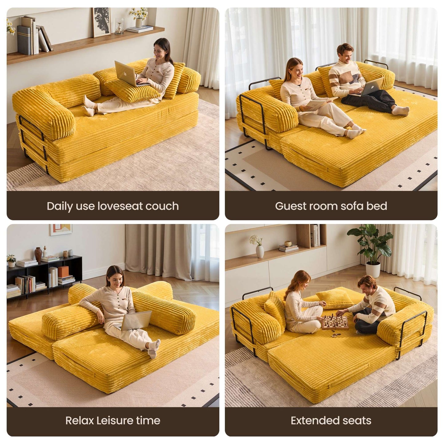 80" Convertible Modular Sofa Bed