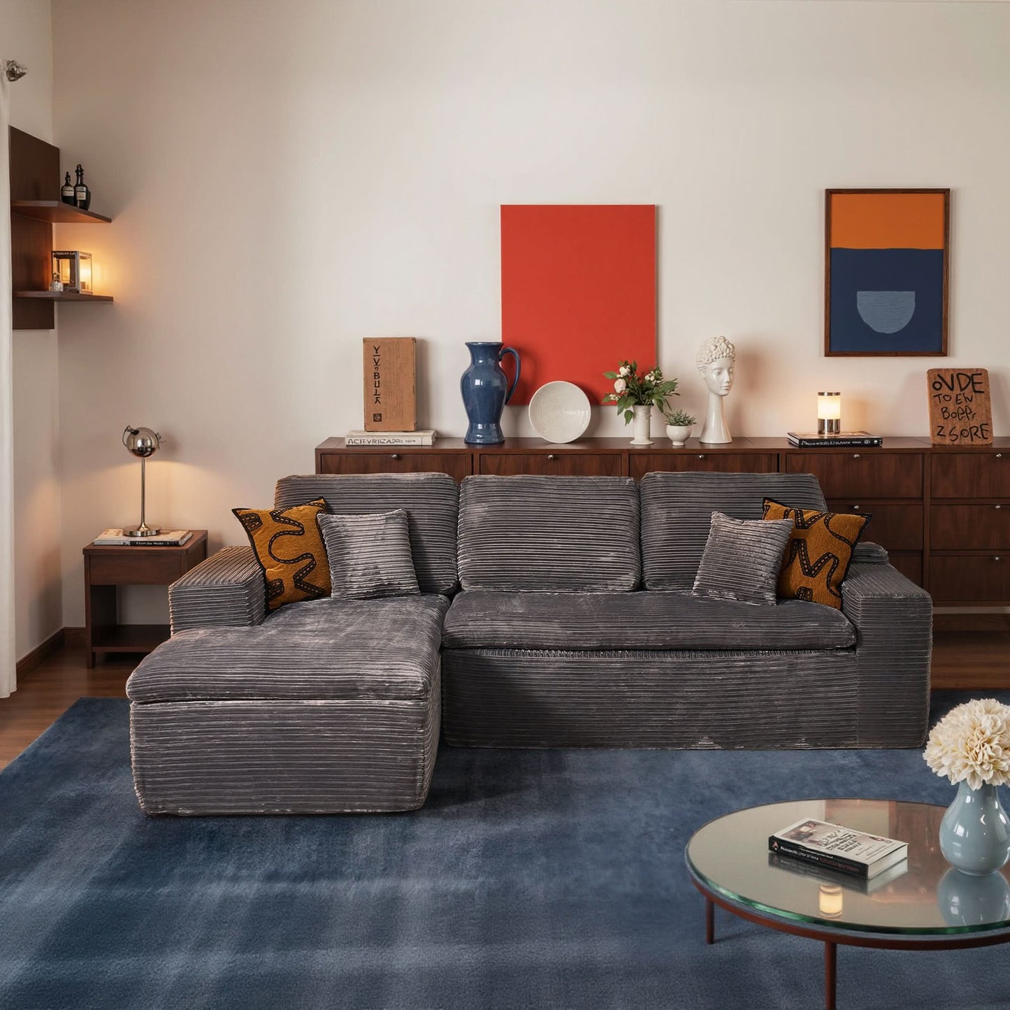 105" Modular Sectional Sofa with Chaise,Deep Seat Cloud Couch, Modern L-Shape