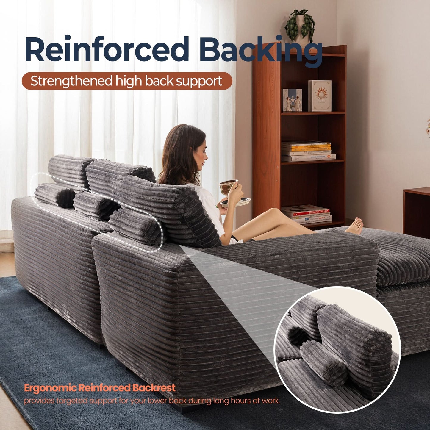 Modular L-Shape Sectional Sofa with Chaise, Deep Seat Cloud Couch