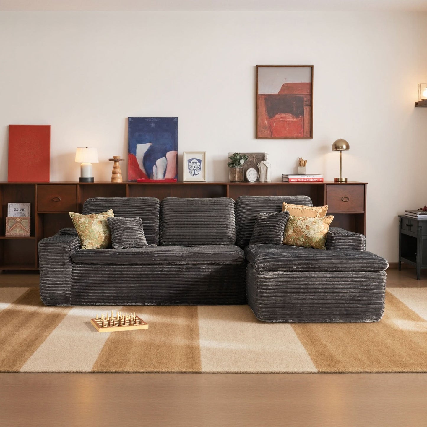 105" Modular Sectional Sofa with Chaise,Deep Seat Cloud Couch, Modern L-Shape