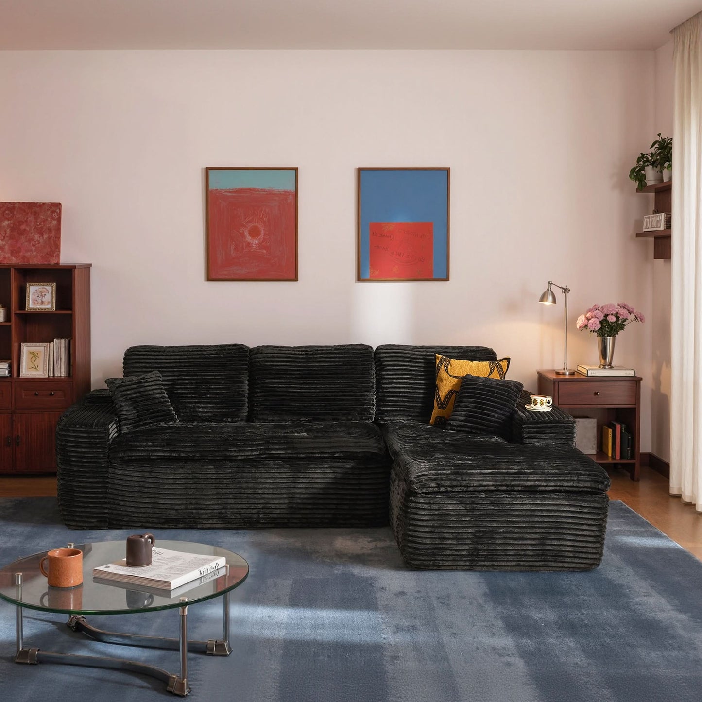 105" Modular Sectional Sofa with Chaise,Deep Seat Cloud Couch, Modern L-Shape