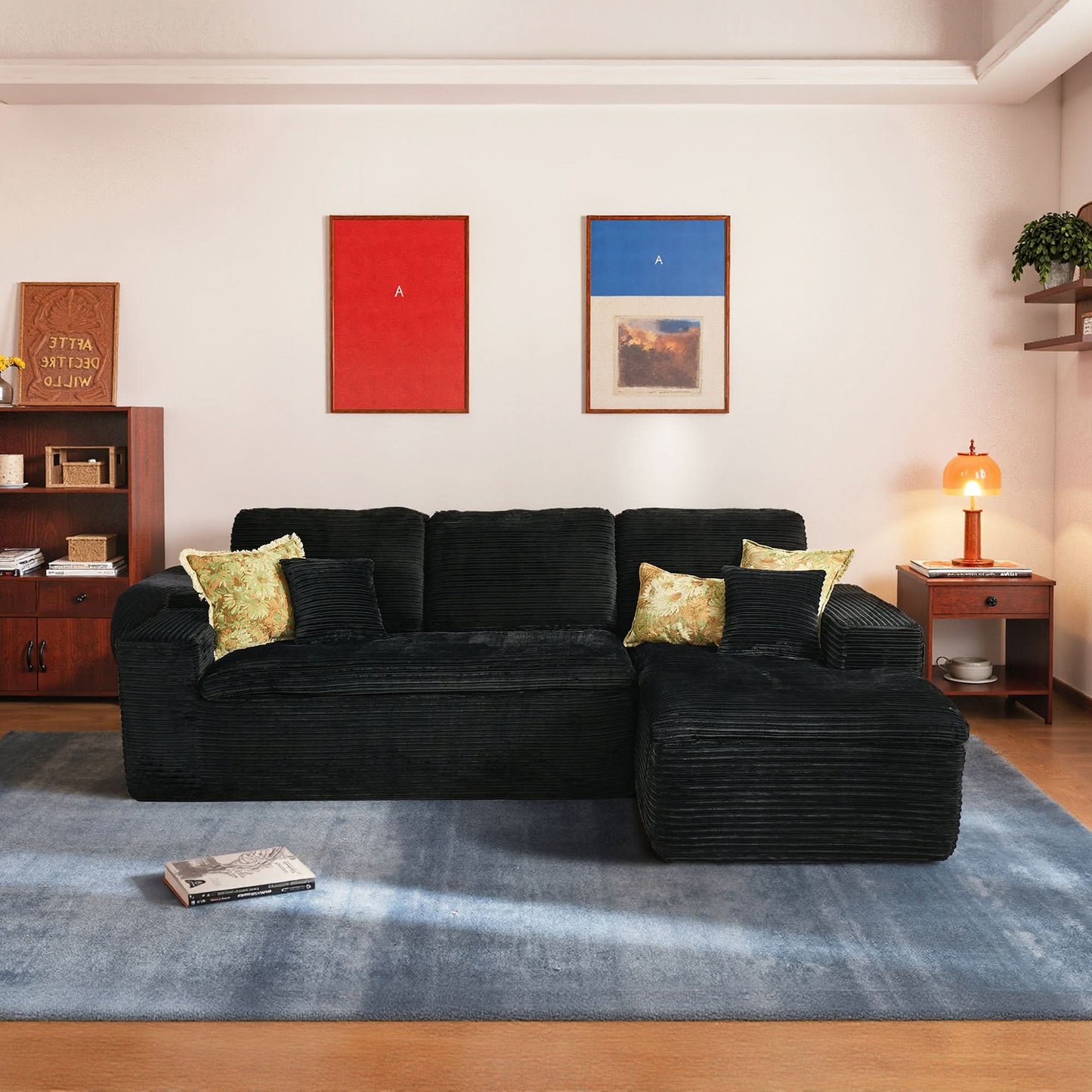 Modular L-Shape Sectional Sofa with Chaise, Deep Seat Cloud Couch