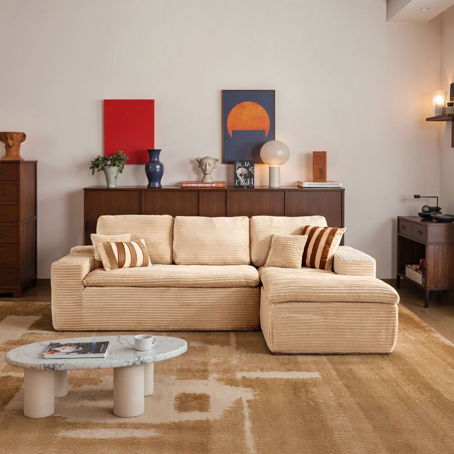 105" Modular Sectional Sofa with Chaise,Deep Seat Cloud Couch, Modern L-Shape