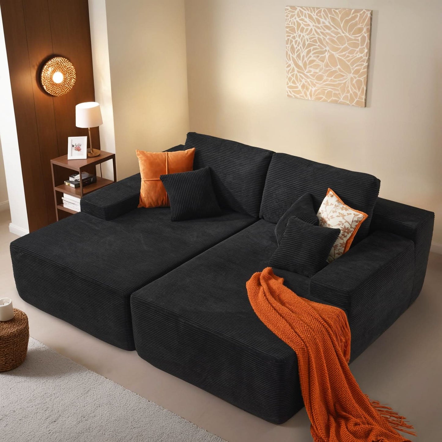 81.2" Cloud Plush Oversized Sectional with Double Chaise – Sofa Bed Comfort, No Assembly Required