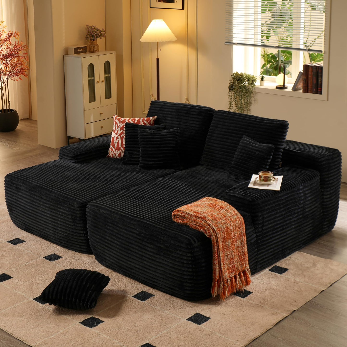 81" Boneless Sofa, Sleeper Couch, No Assembly Required