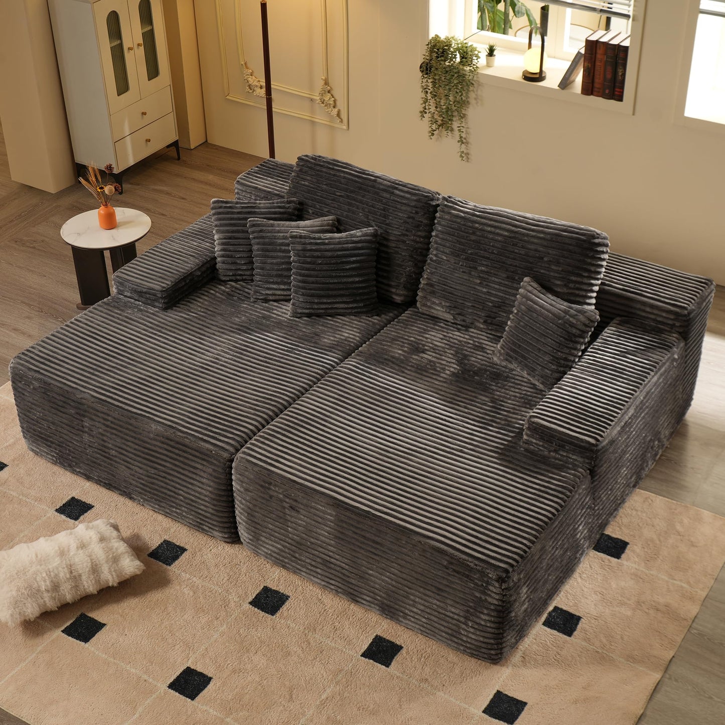 81" Boneless Sofa, Sleeper Couch, No Assembly Required