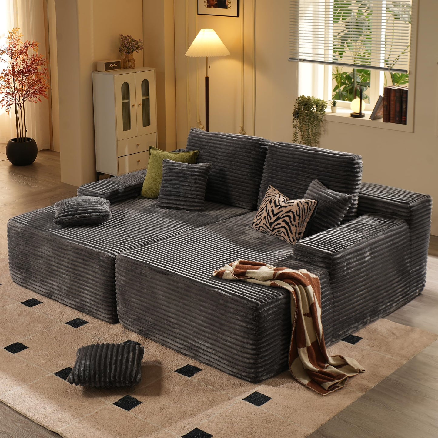 81" Boneless Sofa, Sleeper Couch, No Assembly Required
