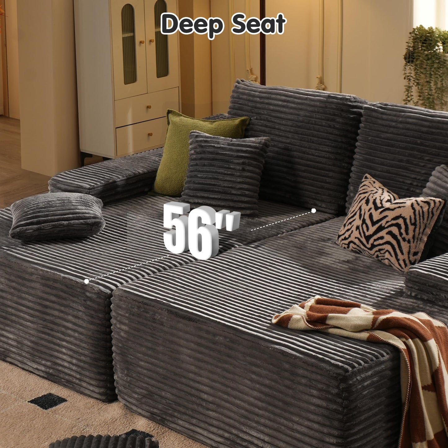 81" Boneless Sofa, Sleeper Couch, No Assembly Required