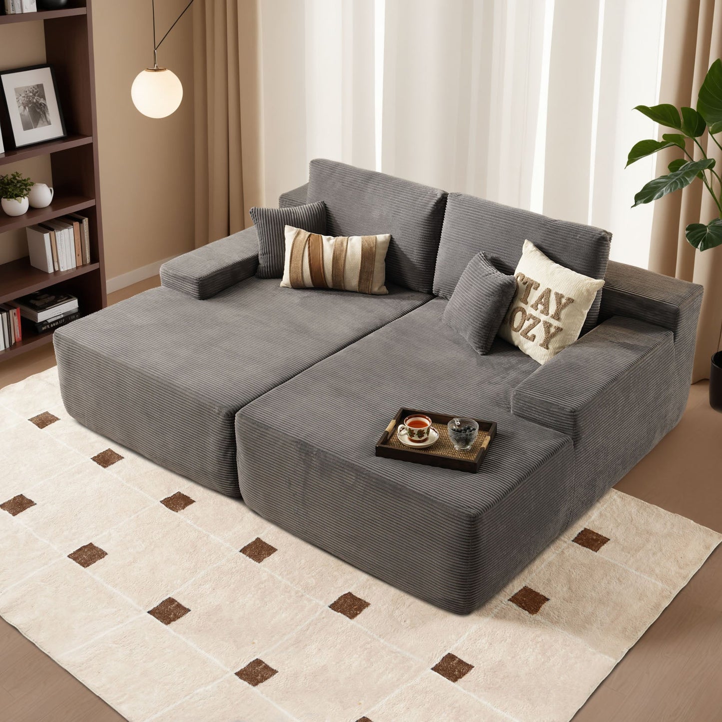 81" Boneless Sofa, Sleeper Couch, No Assembly Required