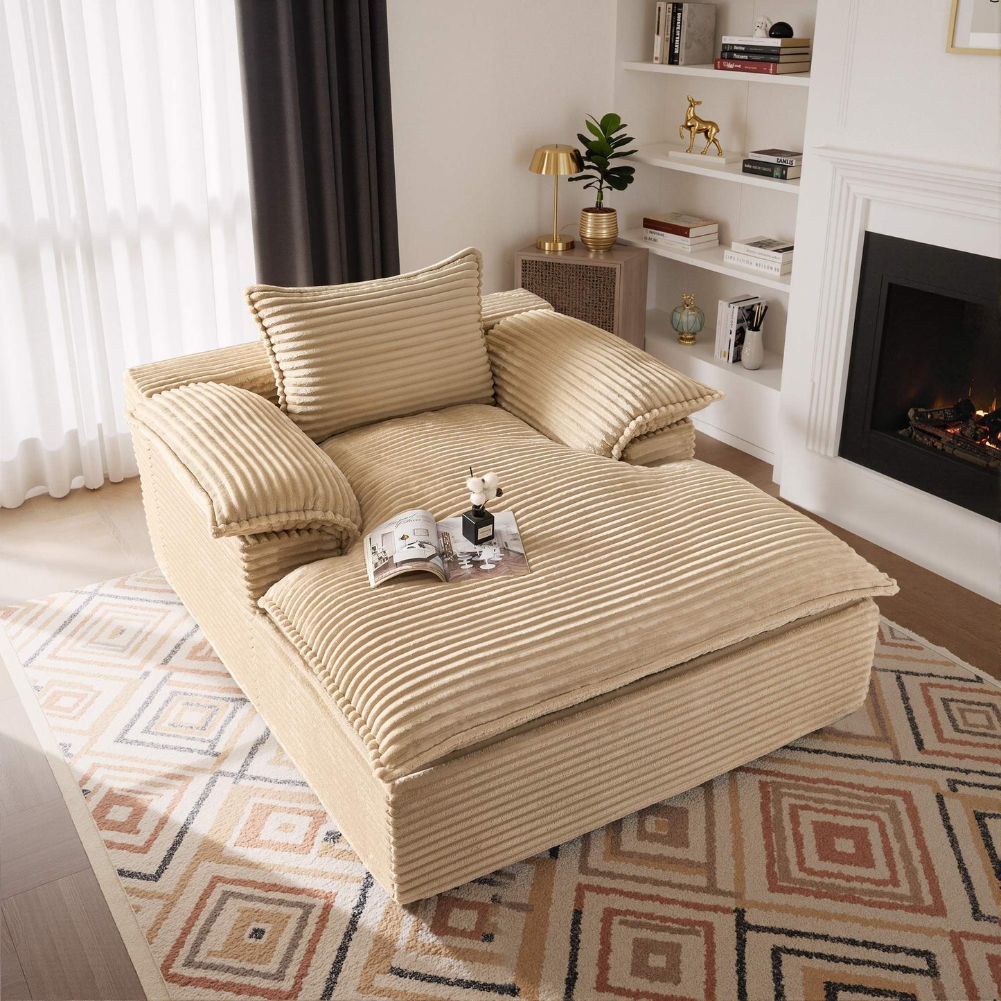67" Boneless Lounge Chaise with Cloud Plush Sofa Bed, No Assembly Required