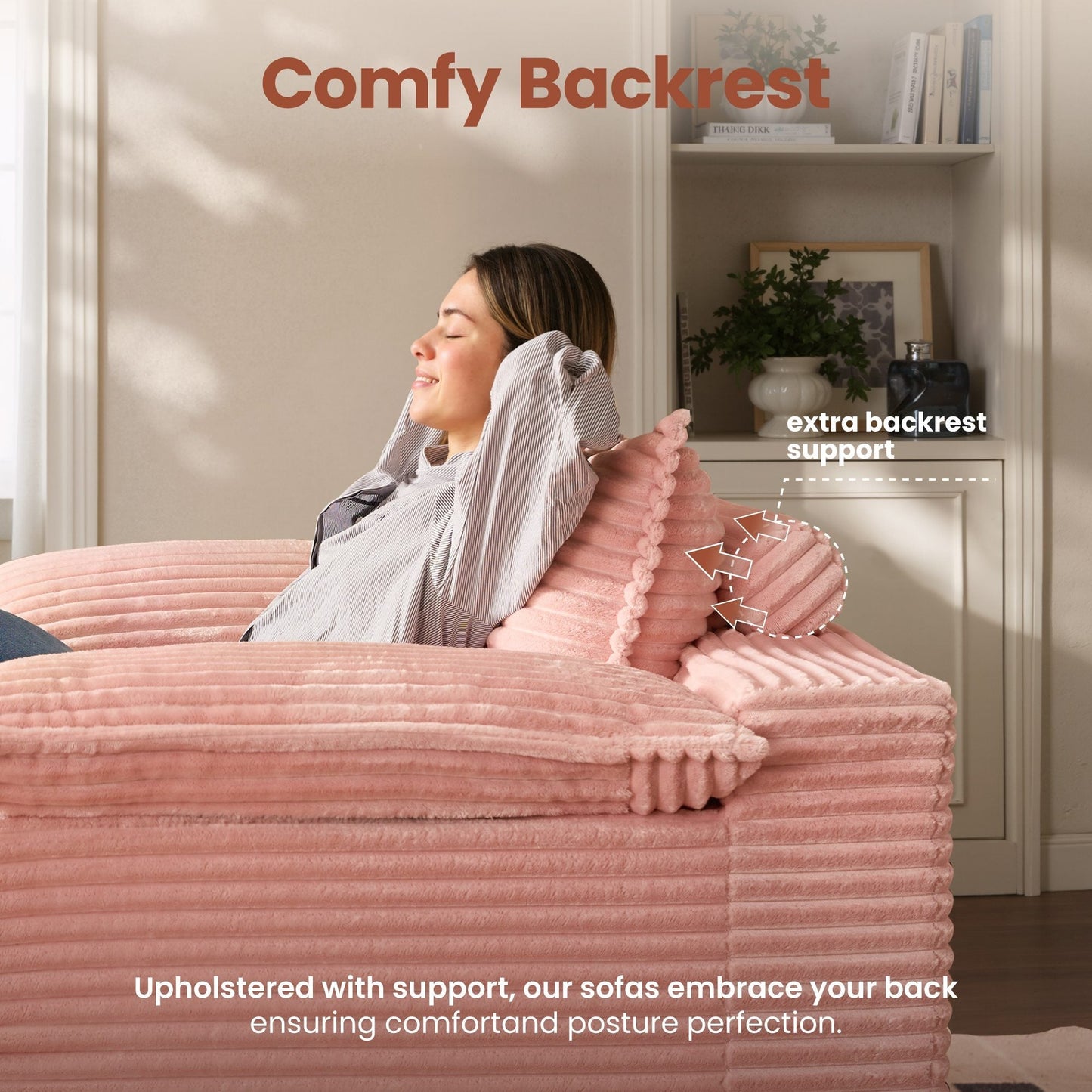 67" Boneless Lounge Chaise with Cloud Plush Sofa Bed, No Assembly Required