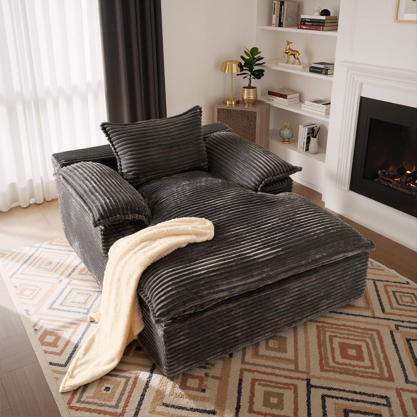 67" Boneless Lounge Chaise with Cloud Plush Sofa Bed, No Assembly Required