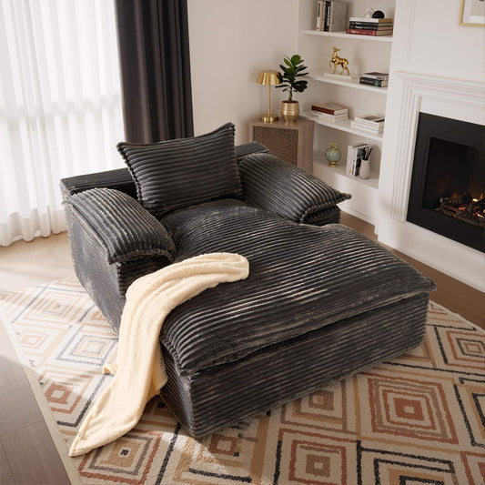 67" Boneless Lounge Chaise with Cloud Plush Sofa Bed, No Assembly Required